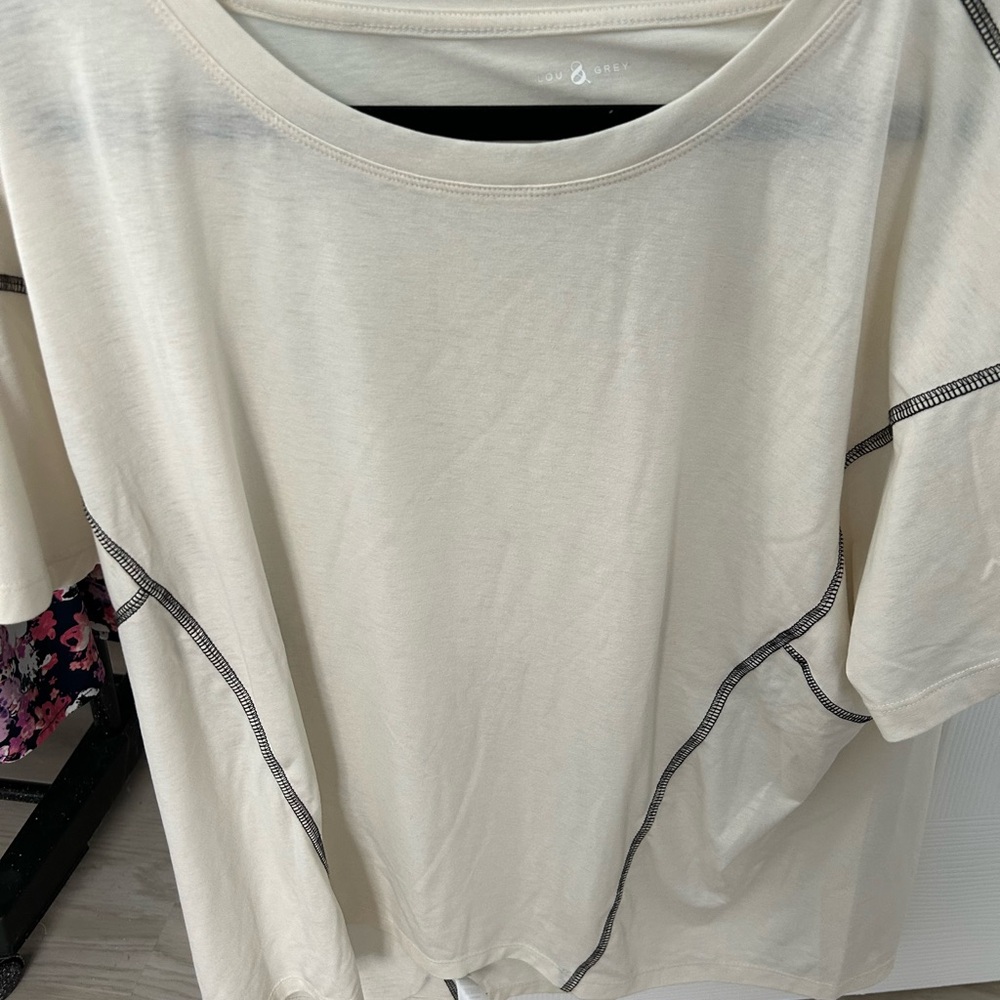 Lou & Grey Cream Boxy Short Sleeve T-Shirt